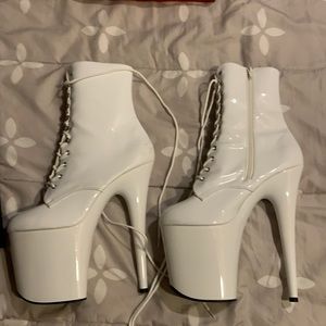 Pleaser Flamingo 1020 Boots 8in white sz11